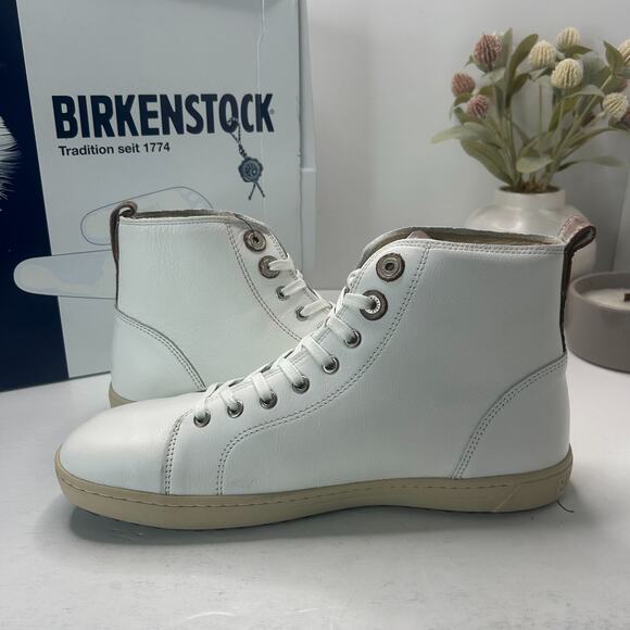 Birkenstock Bartlett Goat Leather High Top Shoes White 0450421 Men 11/EU 44 NWB - Picture 6 of 10